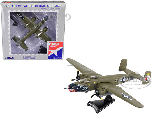 North American B-25J Mitchell Bomber Aircraft Bettys Dream United States Air Force 1/100 Diecast Model Airplane by Postage St...