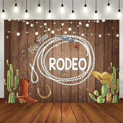 Aperturee This Is My First Rodeo Birthday Photo Backdrop