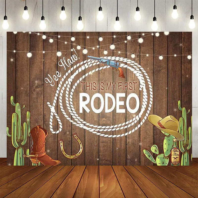 Aperturee This Is My First Rodeo Birthday Photo Backdrop