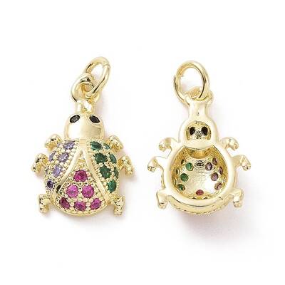 Brass Micro Pave Colorful Cubic Zirconia Pendants