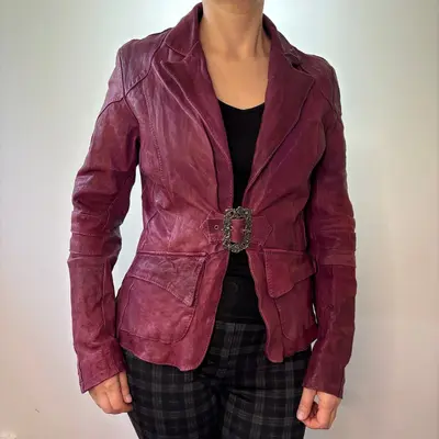 Masterpelle Leather Jacket - Medium Purple Leather