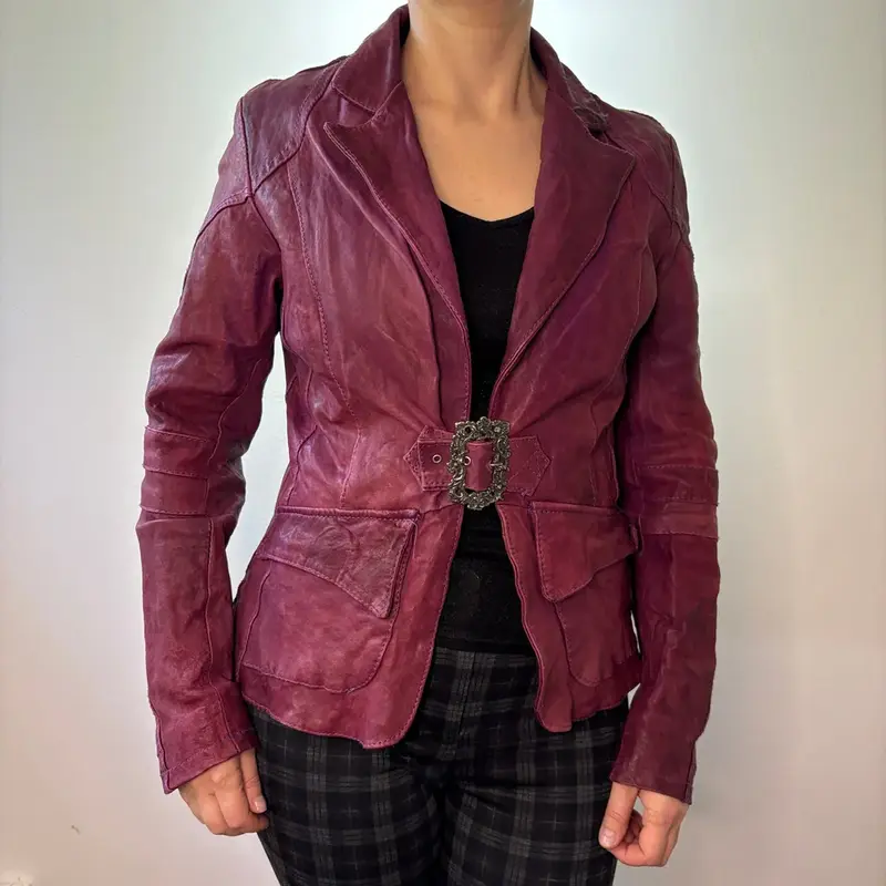 Masterpelle Leather Jacket - Medium Purple Leather