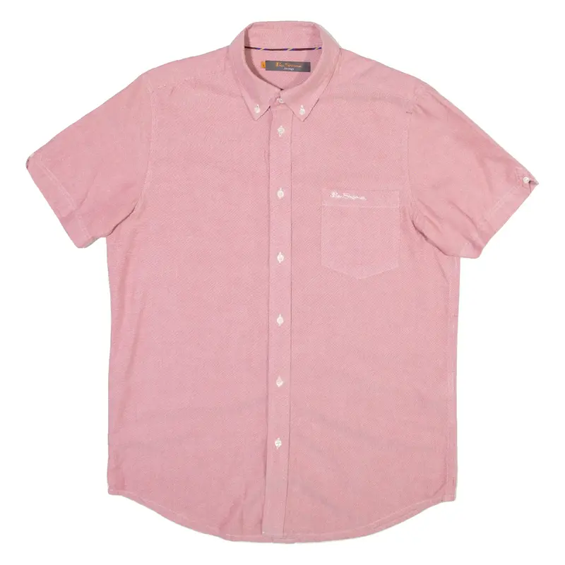 BEN SHERMAN Mens Plain Shirt Red M