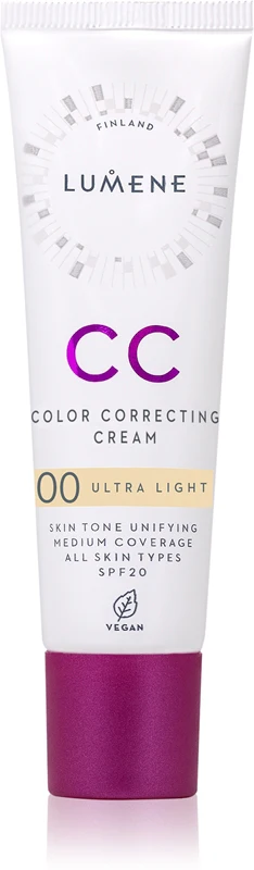 Lumene Color Correcting CC cream for uniform color SPF 20 color 00 Ultra clear 30ml