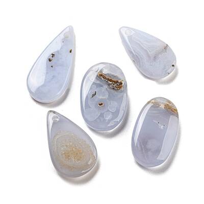Natural Blue Lace Agate Pendants