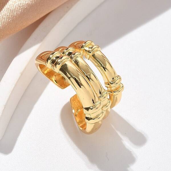 Brass Triple Cuff Rings for Women