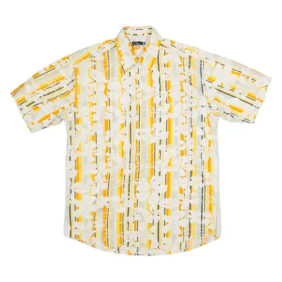 CASUAL X Mens Shirt Orange Floral M