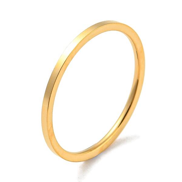 Ion Plating(IP) 304 Stainless Steel Simple Plain Band Finger Ring for Women Men