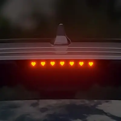 Car Rear Tail Light Sticker, Cute Heart Pattern Car Rear Tail Light Decoration Sticker, Universal Transparent Film Car Exteri...