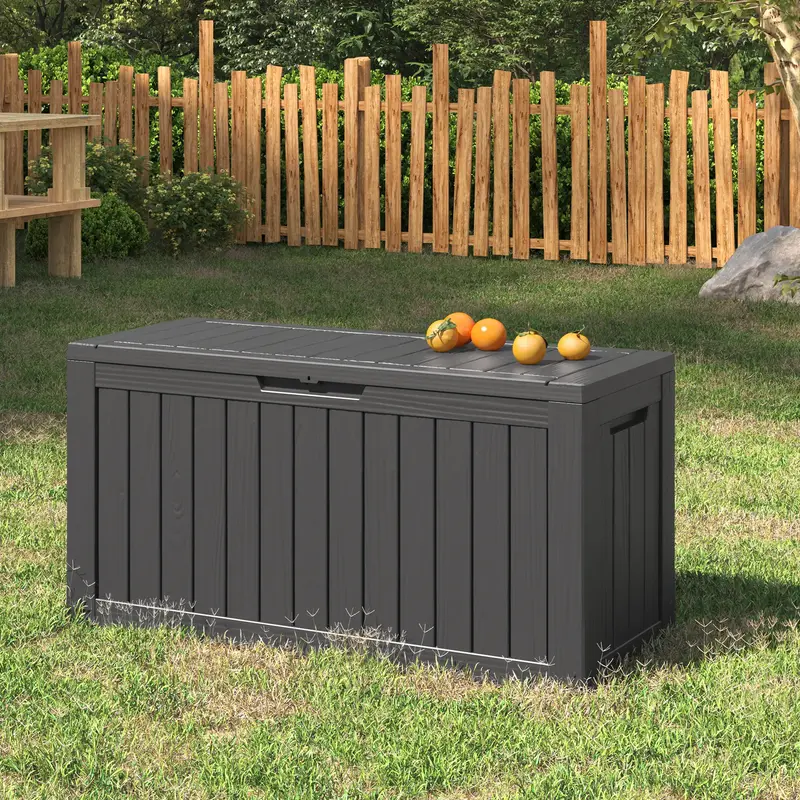 72/100/150/230 Gallon Outdoor Storage Box – Waterproof Deck , All-Weather Storage with Pre-Locking Mechanism for Secure Out...
