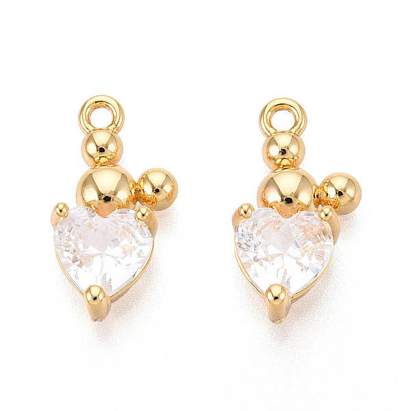 Brass Micro Pave Cubic Zirconia Pendants