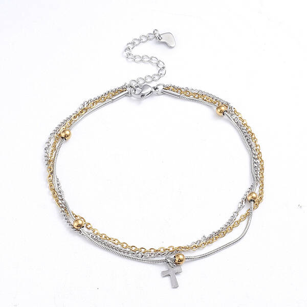 304 Stainless Steel 3-strand Chain Bracelets