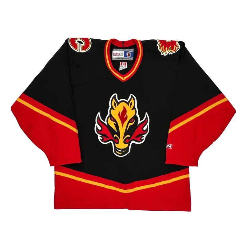 Calgary Flames Ccm Nhl Jersey - Large Block Colour Polyester