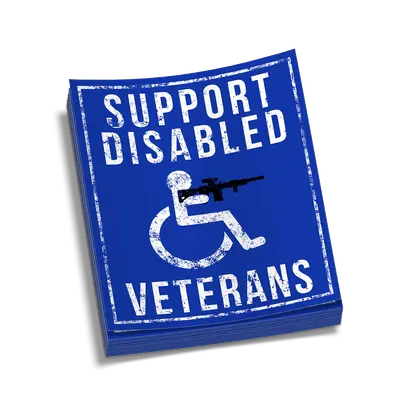 Support Disabled Veterans - Hard Hat Decal