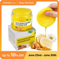 【New】Kojic Acid & Turmeric Cleansing Pads - Exfoliating Summer Facial Pads for All Skin Types, turmeric face pads, Skinca...