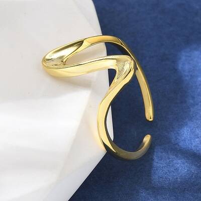 925 Sterling Silver Wave Cuff Rings