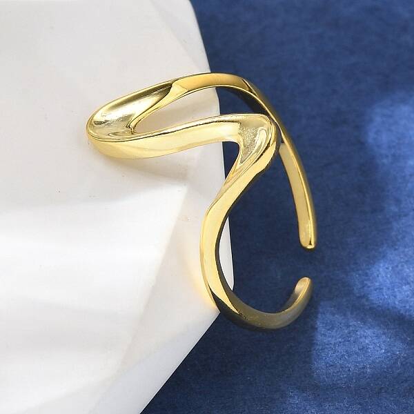925 Sterling Silver Wave Cuff Rings