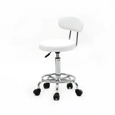 Round Shape Adjustable Salon Stool Chair with Back and Line