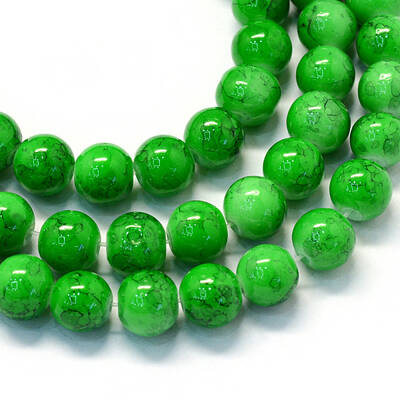 Baking Painted Glass Round Beads Strands