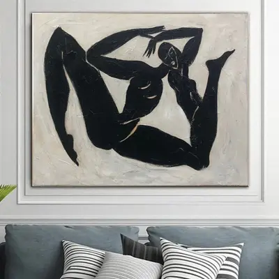 Large Abstract Figurative Black And White Original Paintings On Canvas Modern Fine Art Minimalist Art Ancient Greek Culture W...