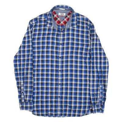 TOMMY HILFIGER Slim Fit Mens Shirt Blue Check Long Sleeve L