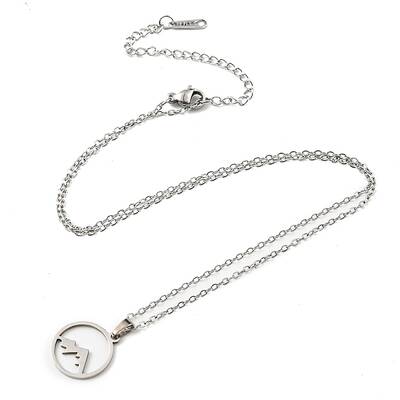 Non-Tarnish 201 Stainless Steel Mountain Pendant Necklace with Cable Chains
