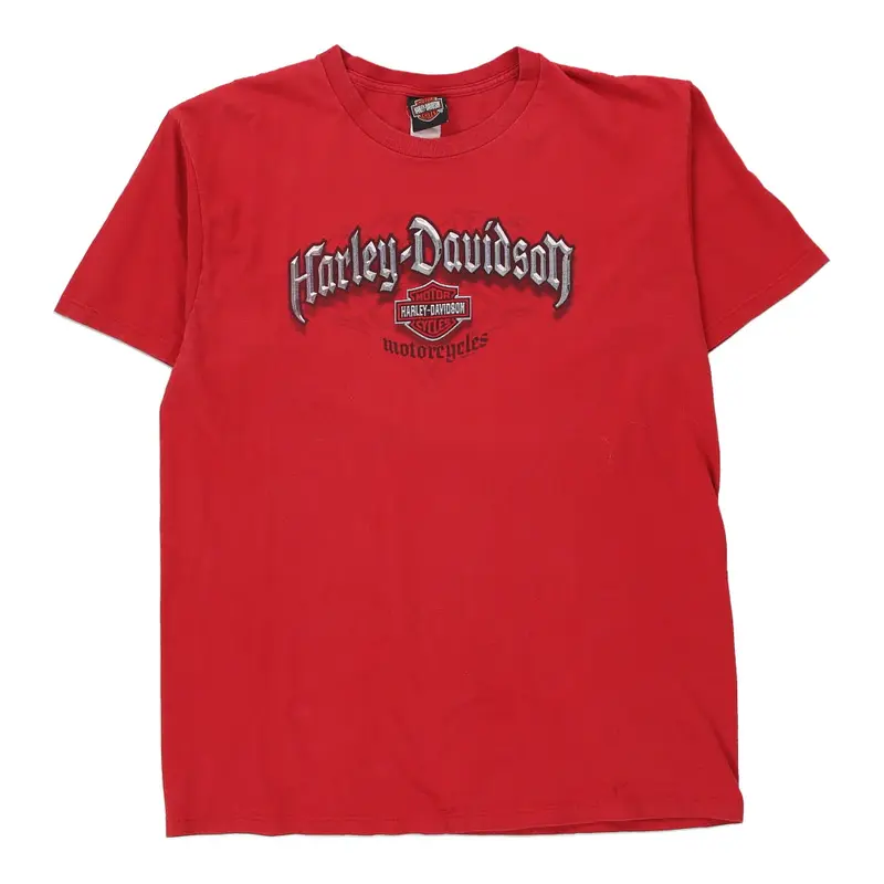 Barbs Harley Davidson Graphic T-Shirt - XL Red Cotton