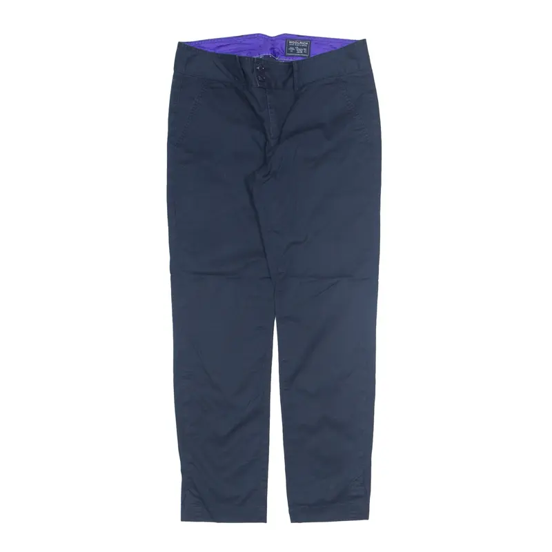 WOOLRICH Trousers Blue Relaxed Tapered Womens W28 L28