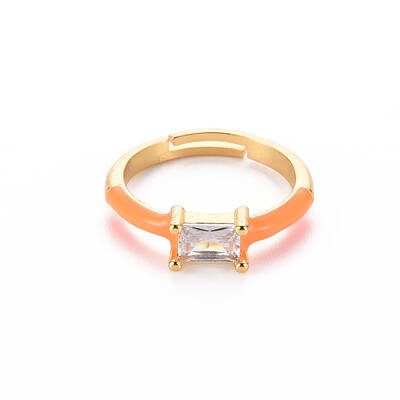 Brass Enamel Cuff Rings