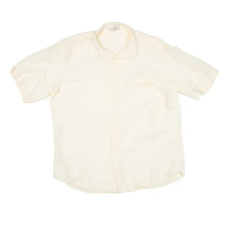 L'ALPINA Plain Shirt Yellow 90s Short Sleeve Mens L