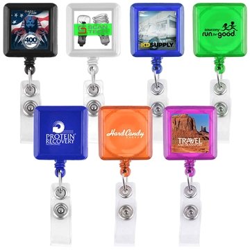 250 Customized Square Retractable Badge Holder - 30 Inch