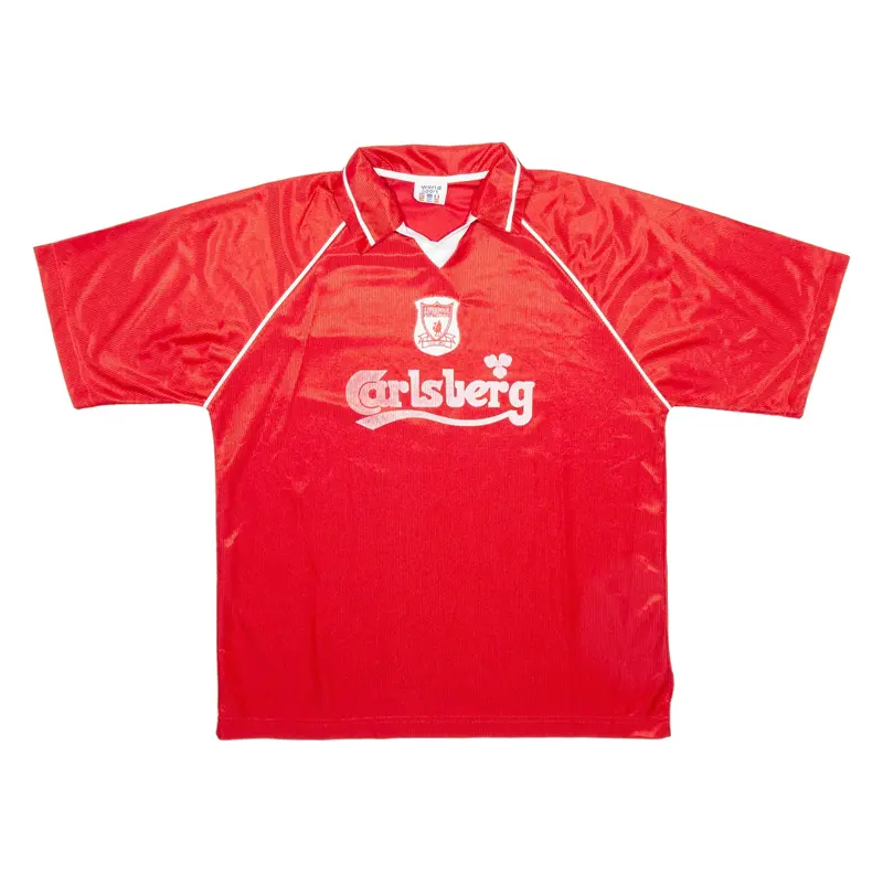 WORLD SPORT Liverpool Mens Football Shirt Jersey Red Collared L