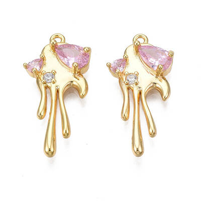 Brass Micro Pave Cubic Zirconia Pendants