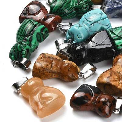 Natural & Synthetic Mixed Gemstone Pendants