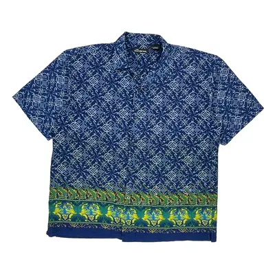 No Boundaries Hawaiian Shirt - XL Blue Polyester
