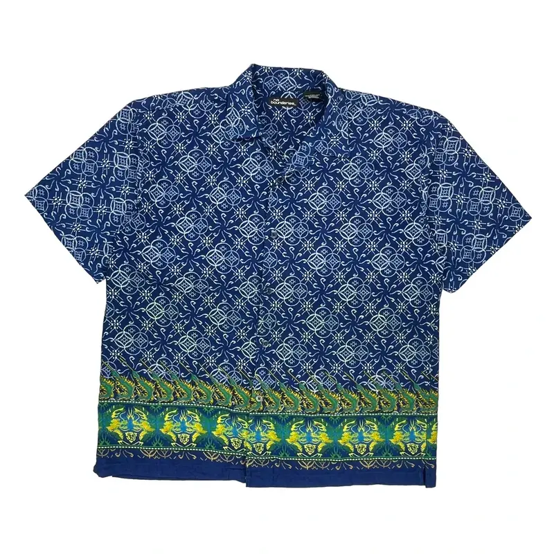 No Boundaries Hawaiian Shirt - XL Blue Polyester