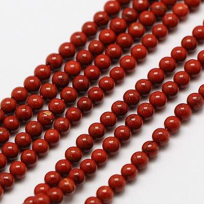 Natural Red Jasper Round Bead Strands