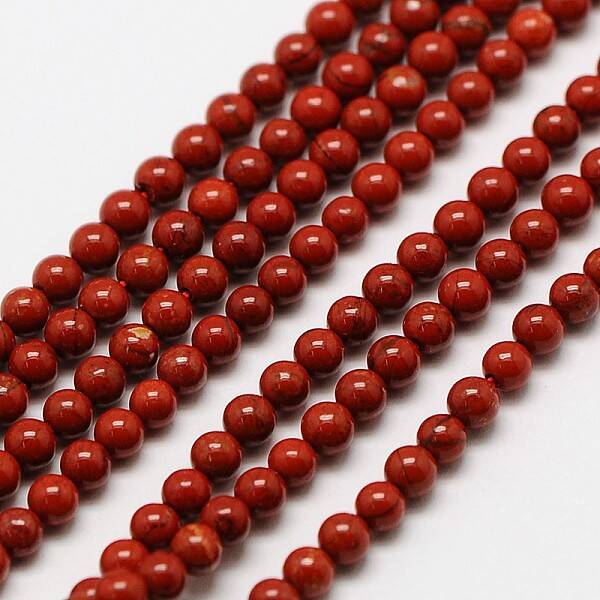Natural Red Jasper Round Bead Strands