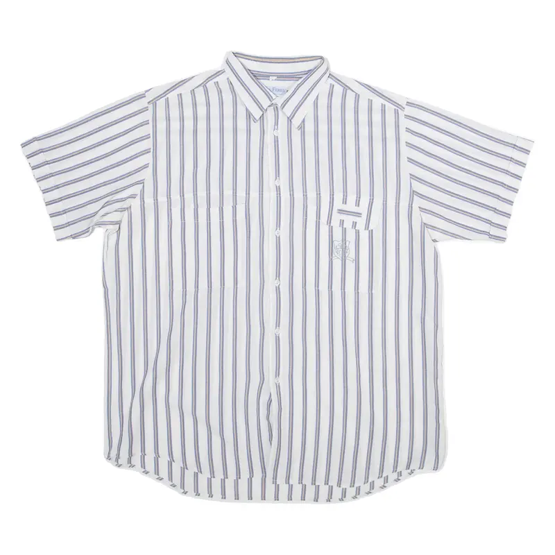 CLAY FERRY Mens Shirt Blue Striped L