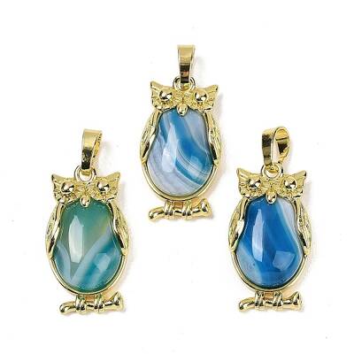 Natural Banded Agate(Dyed & Heated) Pendant