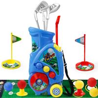 Kids Golf Set with Shoulder Strap Cart for Ages 2-5, Putting Mat, Outdoor/Indoor Play for Boys and Girls, Perfect for Develop...