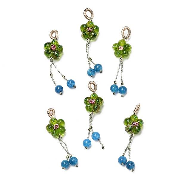 Handmade Lampwork Flower Pendant Decorations