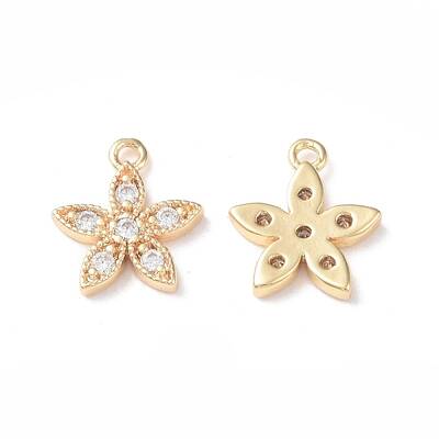Brass Micro Pave Cubic Zirconia Pendants