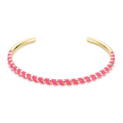 Twisted Brass Enamel Cuff Bangle