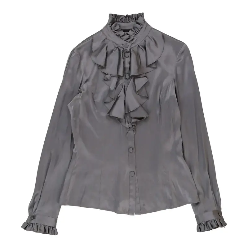 Emporio Armani Blouse - Medium Grey Silk Blend | Size: medium