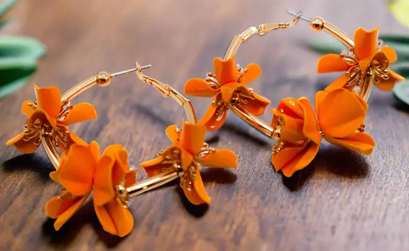 Sunny Blossom Hoop Earrings