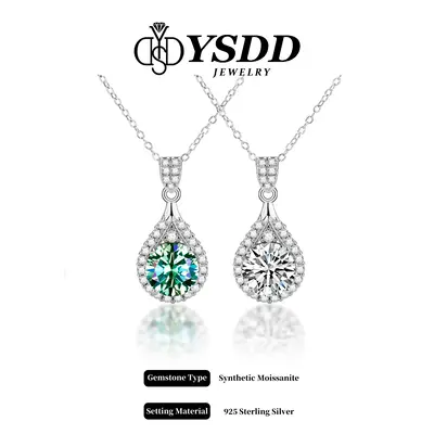 ă#64 Drop Pendantă5Carat Synthetic Moissanite Necklace in 925 Sterling Silver