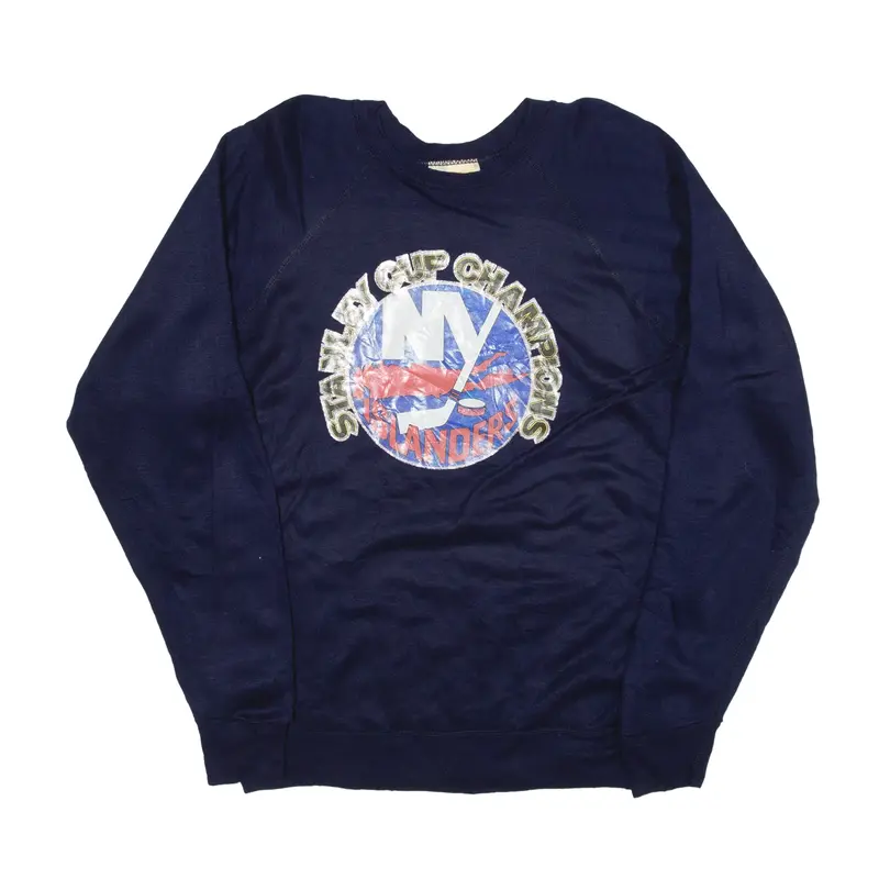 ACTIVE WEAR NY Islanders Stanley Cup Tall USA Sweatshirt Blue 90s Mens M