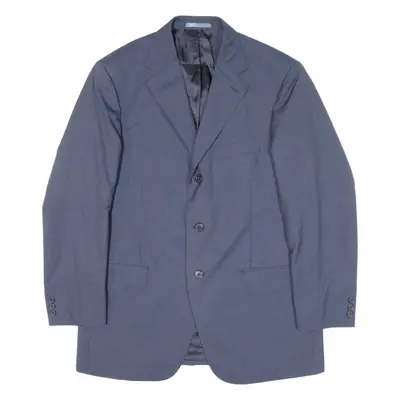 BOGGI Mens Blazer Jacket Blue Knit Wool Pinstripe M