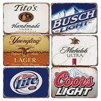 Mancave 6pcs Set of Vintage Metal Tin Signs - Retro Wall Art Decor for Garage, Bar, Cafe, Office & Dorm - Iron Home Decor far...